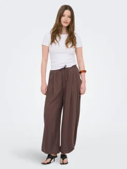 ONLSIESTA Corte wide leg Lino Pantalones de pernera ancha