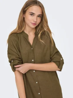 ONLTOKYO Lino Vestido midi