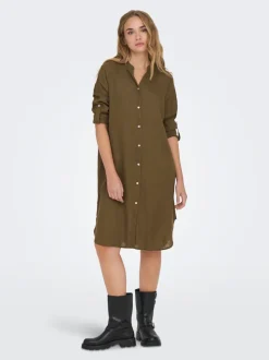 ONLTOKYO Lino Vestido midi