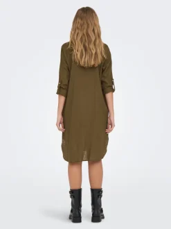 ONLTOKYO Lino Vestido midi