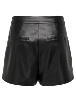 ONLTRICIA Cintura media Corte baggy Shorts de cuero sintético