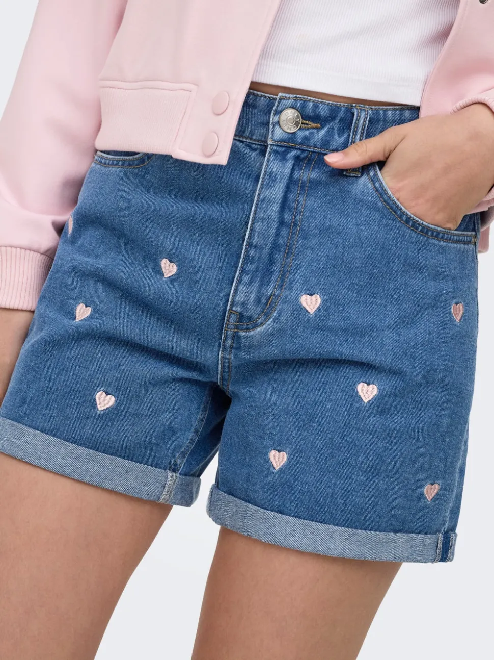 ONLVEGA Cintura alta Corte mom Shorts