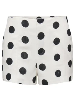 ONLVIESTA Cintura alta Corte regular Lino Shorts informales