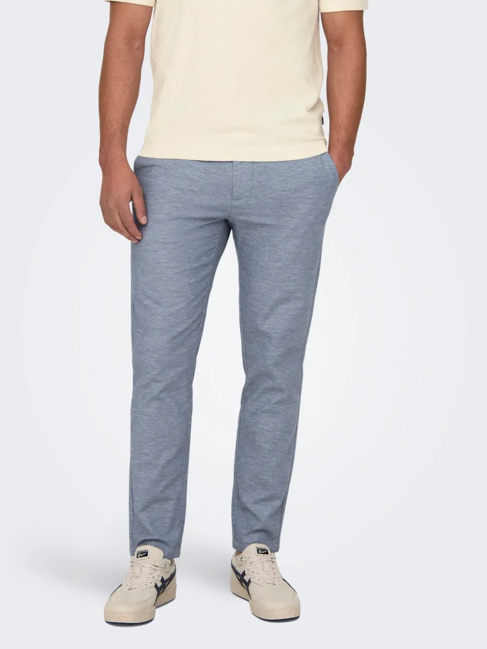 ONSMARK Corte tapered Lino Pantalones chinos