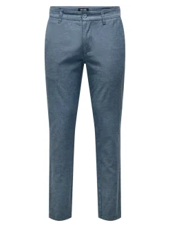 ONSMARK Corte tapered Lino Pantalones chinos