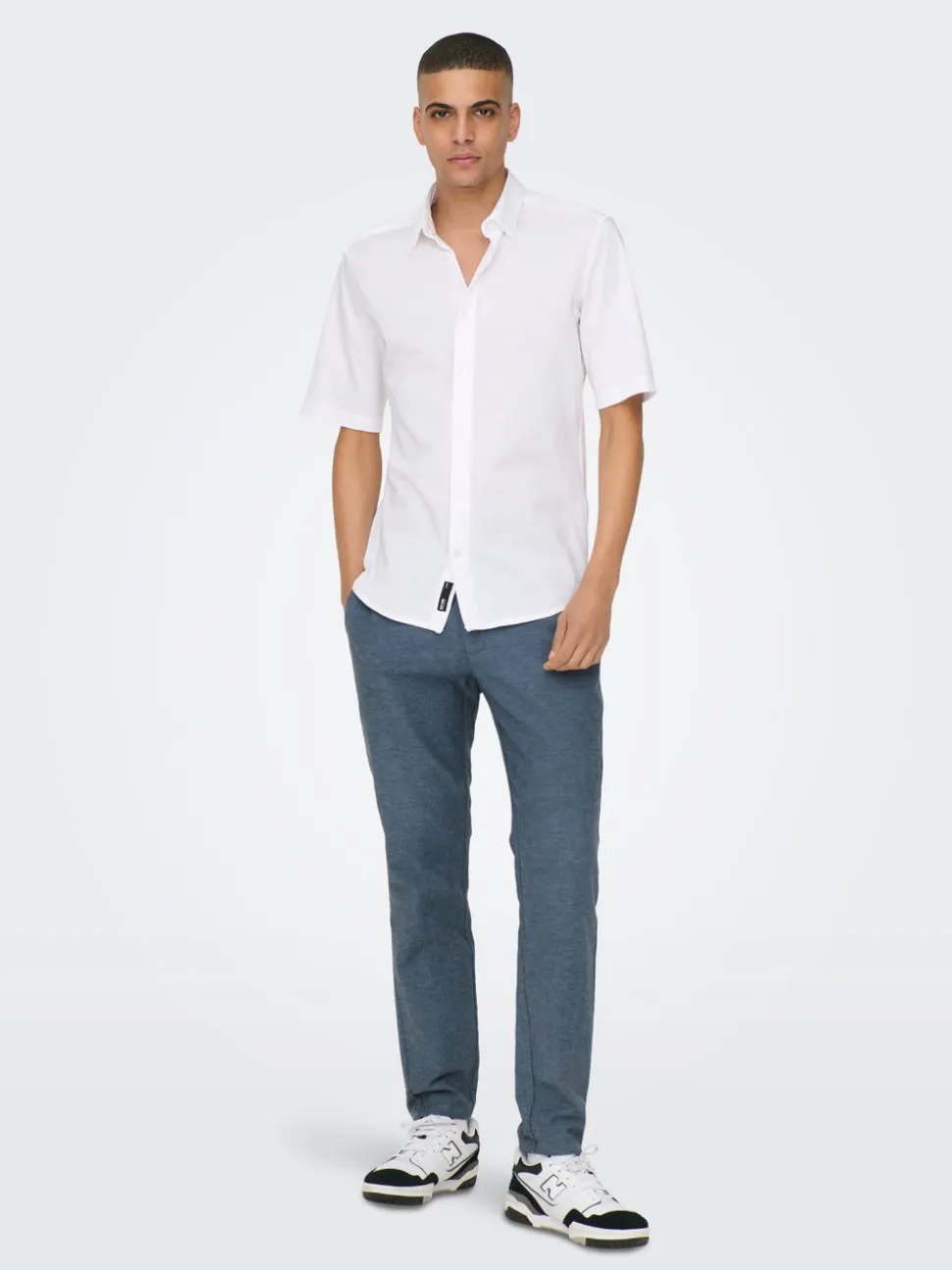 ONSMARK Corte tapered Lino Pantalones chinos