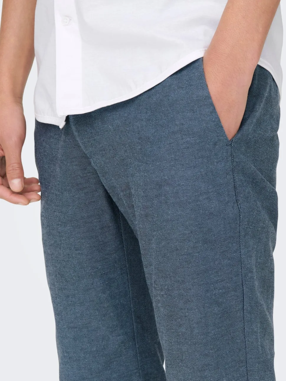ONSMARK Corte tapered Lino Pantalones chinos