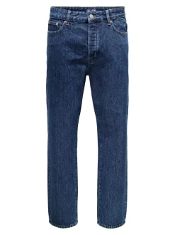 ONSTYE Tiro alto Corte loose Vaqueros