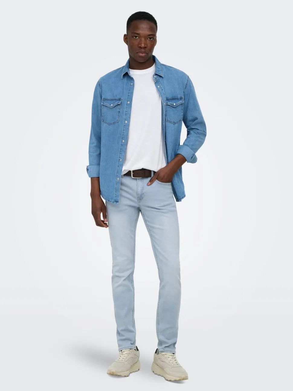 ONSWARP Cintura baja Corte skinny Vaqueros